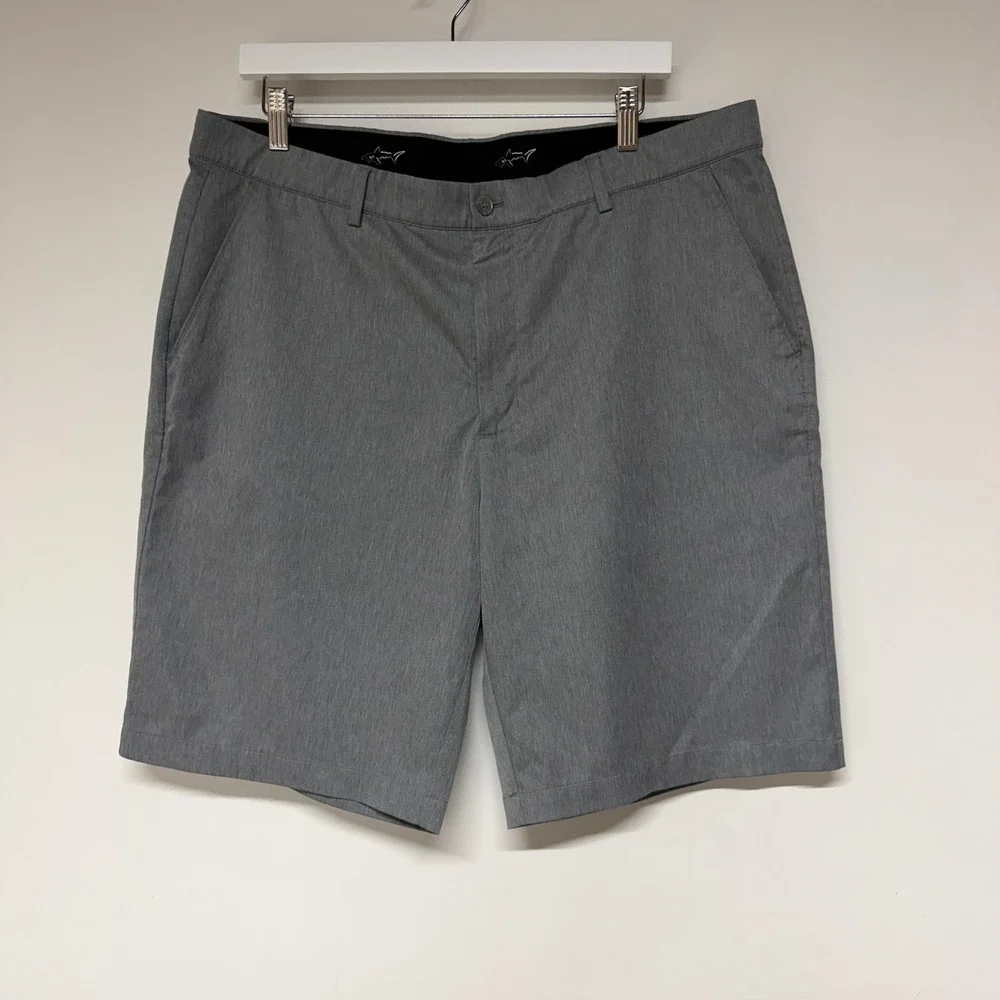Greg Norman Mens Size 38 Gray Heathered Performance Golf Shorts Activewear